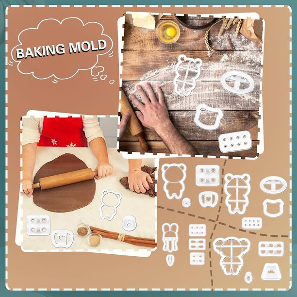 4 unids/set de molde Diy para galletas, cortador en forma de Animal, herramienta de molde para hornear, molde Gyh, herramientas de presión divertidas para hornear de plástico, suministros de cocina XianweiShao 1327533279895