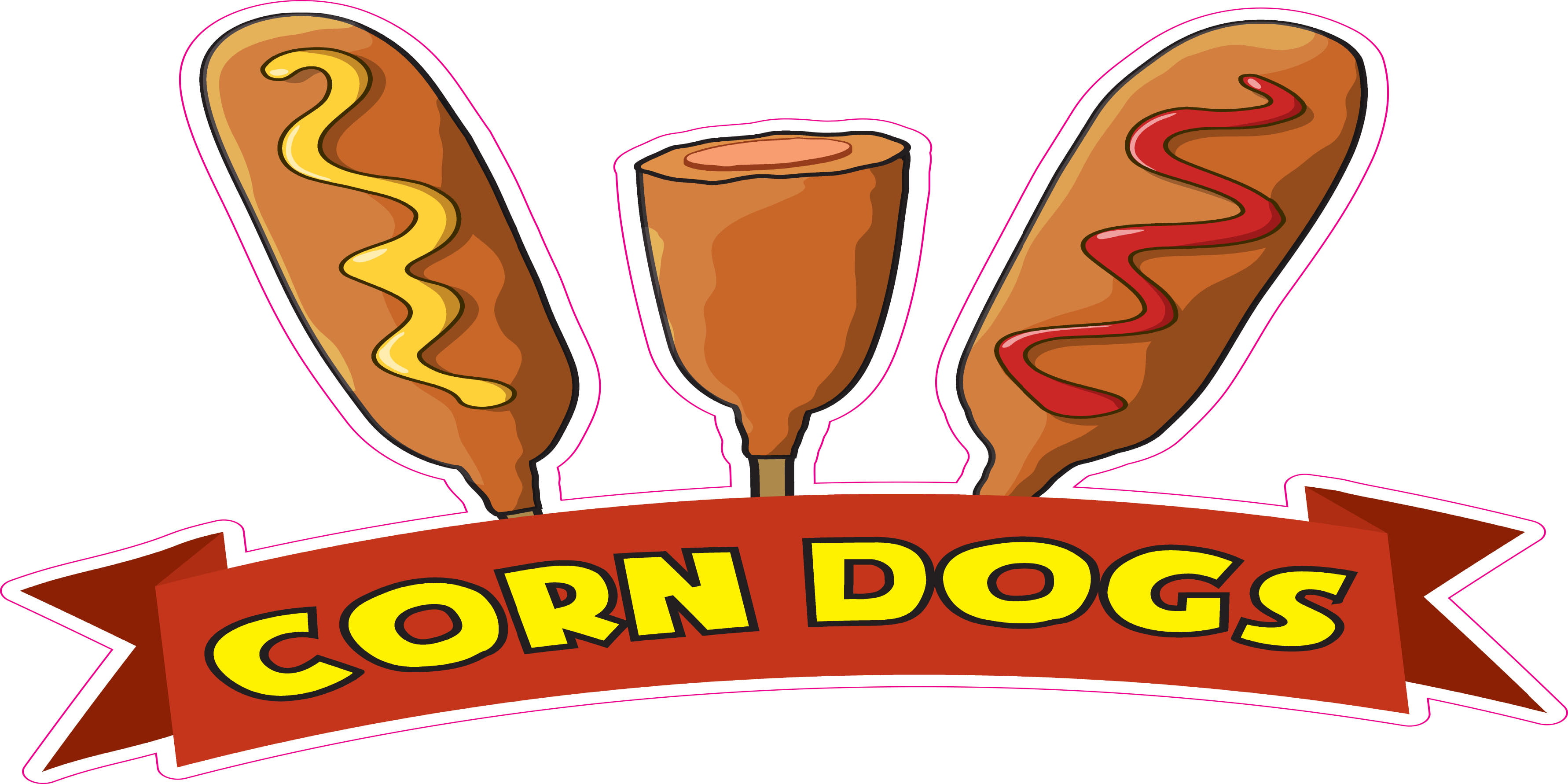 Corn Dogs Hot Dog Food Sales Concession Trailer Truck Vinyl Sticker Menu Decal 