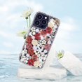 thumbnail image 4 of Compatible with iPhone 14 Pro Max Bling Case Luxury Glitter Rhinestone Diamond Crystal Sparkle Rose Flower Pearl Floral Soft Bumper Protective Case Cover for Women Girls Red, 4 of 6