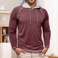 thumbnail image 2 of Kureaily Men's Slim Fit Hoodie Casual Pullover Sweatshirt For Everyday Wear Lightweight Comfortable Streetwear Top With Classic Solid Design Men's Pullover Hoodies, 2 of 4