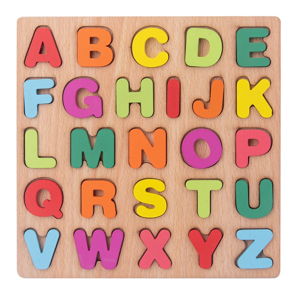 ALPHABET PUZZLE Jigsaw Kids Child Early Learning Toy ABC Wood Toys Birthday Gift 