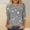 *A-Gray, variant on Womens Printed Sequin Seven Tenths Sleeve Round Neck T Shirts,Casual Trendy Slim Tee Tops B-Black,Womens Plus M