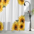 thumbnail image 2 of Sunflower Leaf Fabric Shower Curtain Yellow Floral Plant Washable Shower Curtains for Bathroom, Waterproof Bath Curtain with Hooks Home Decor 72x72in, 2 of 8