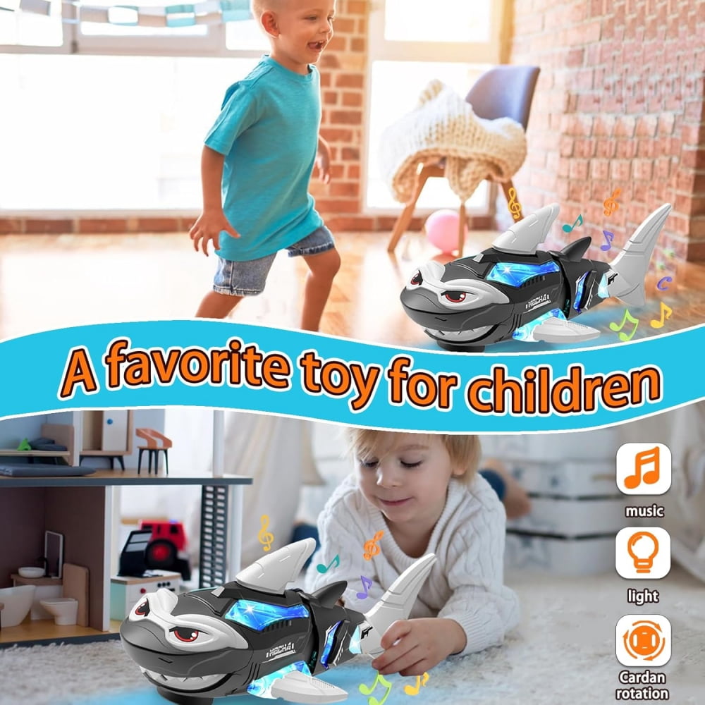 Raistyw Crawling Shark Toys Electric Mechanical Shark Toy with Lights and Musical for Boys 3 4 5 Year Old Birthdays Gifts