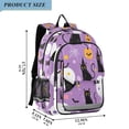 thumbnail image 2 of FORMRS Unisex School Backpack 17" Student Travel Bag with Laptop Compartment, Purple Halloween Pattern, 2 of 7