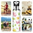 thumbnail image 7 of Yayeee 20oz Insulated Water Bottle Double Wall Stainless Steel with Flip Straw Lid, Colorful Easter Eggs, 7 of 7