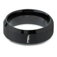 thumbnail image 2 of Tungsten Emperor King Penguin Standing Band Ring 8mm Men Women Comfort Fit Black Beveled Edge Brushed Polished, 2 of 4