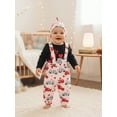 thumbnail image 6 of BemeyourBBs Newborn Baby Boy My First Valentines Day Outfit Romper Heart Suspender Pants and Cap 3 Pcs Set Cute Infant Spring Clothes, 6 of 9