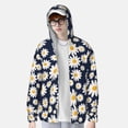 thumbnail image 2 of Balery Daisy Floral Sudadera ligera de manga larga con capucha y protección solar UPF 50+ para hombre y mujer, ideal para pesca y running-Small, 2 of 7