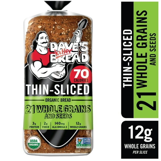Dave's Killer Bread® Thin Sliced 21 Whole Grains and Seeds Organic Bread 20.5 oz. Loaf (Pack of 3)