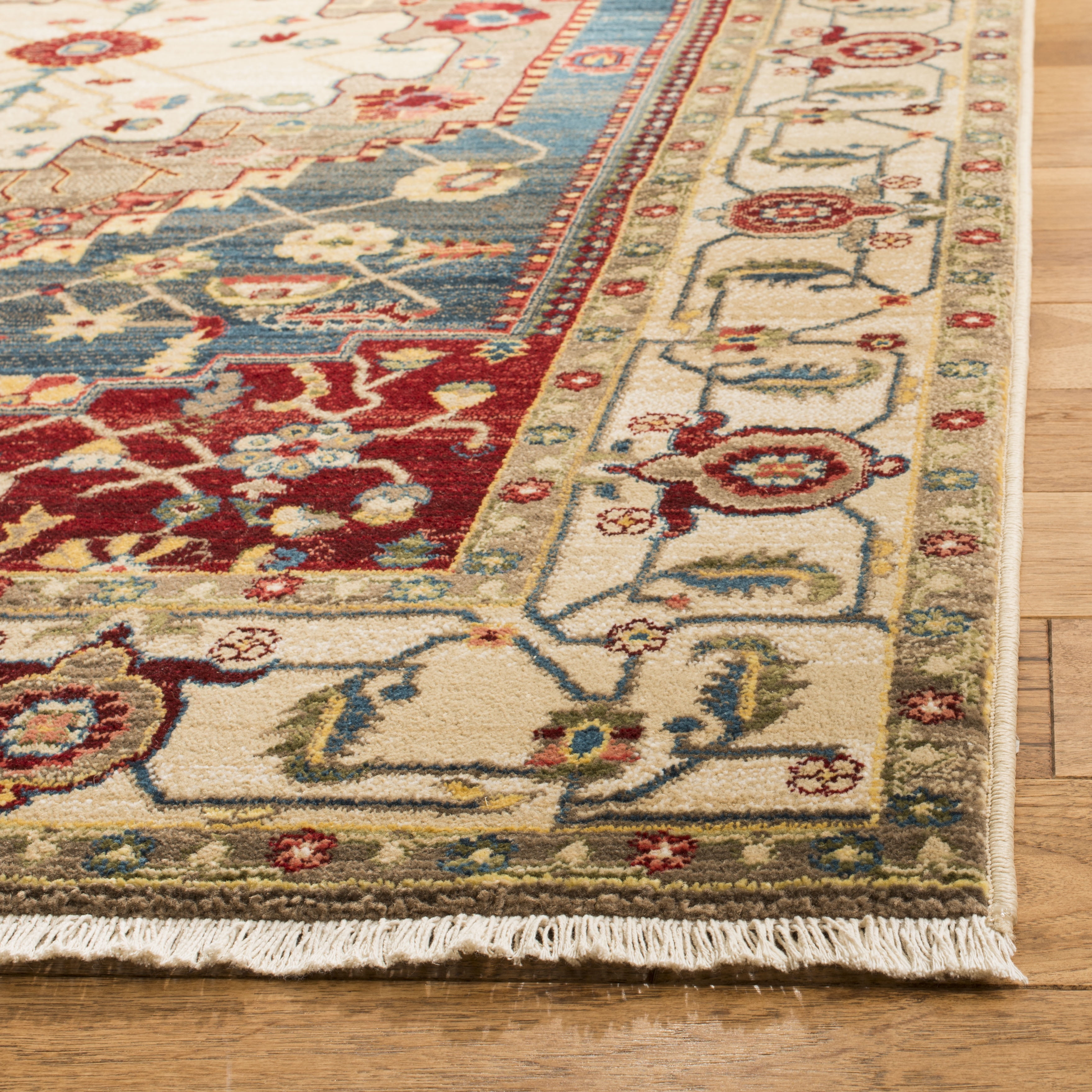 SAFAVIEH Kashan Jarrett Oriental Area Rug, Ivory/Blue, 9' x 12'