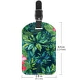 thumbnail image 6 of Square 2Pack PU Leather Hibiscus Flowers Cruise Luggage Tag with Privacy Cover and Name ID Tag for Travel Handbags Backpacks Luggage Tags, 6 of 6