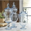 Classic Home Glass Blue Apothecary Jars, Wedding Candy Buffet Containers (Set of 3)