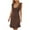 Brown, variant on Diufon Dresses for Women Casual U Neck Fly Sleeve Dress Solid Color Ruffle Midi Derss