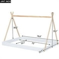thumbnail image 3 of Bed Frame Full, Full Size Bed Frame, Full Size Tent Floor Bed with Triangle Structure, Bed Frame with Triangle Structure, Twin Bed with X-shaped Safety Railings for Adults, White and Brown, 3 of 9