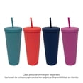 thumbnail image 1 of Vaso con Popote Mainstays de Plástico Diseño Diamante Varios Colores 770 ml, 1 of 4