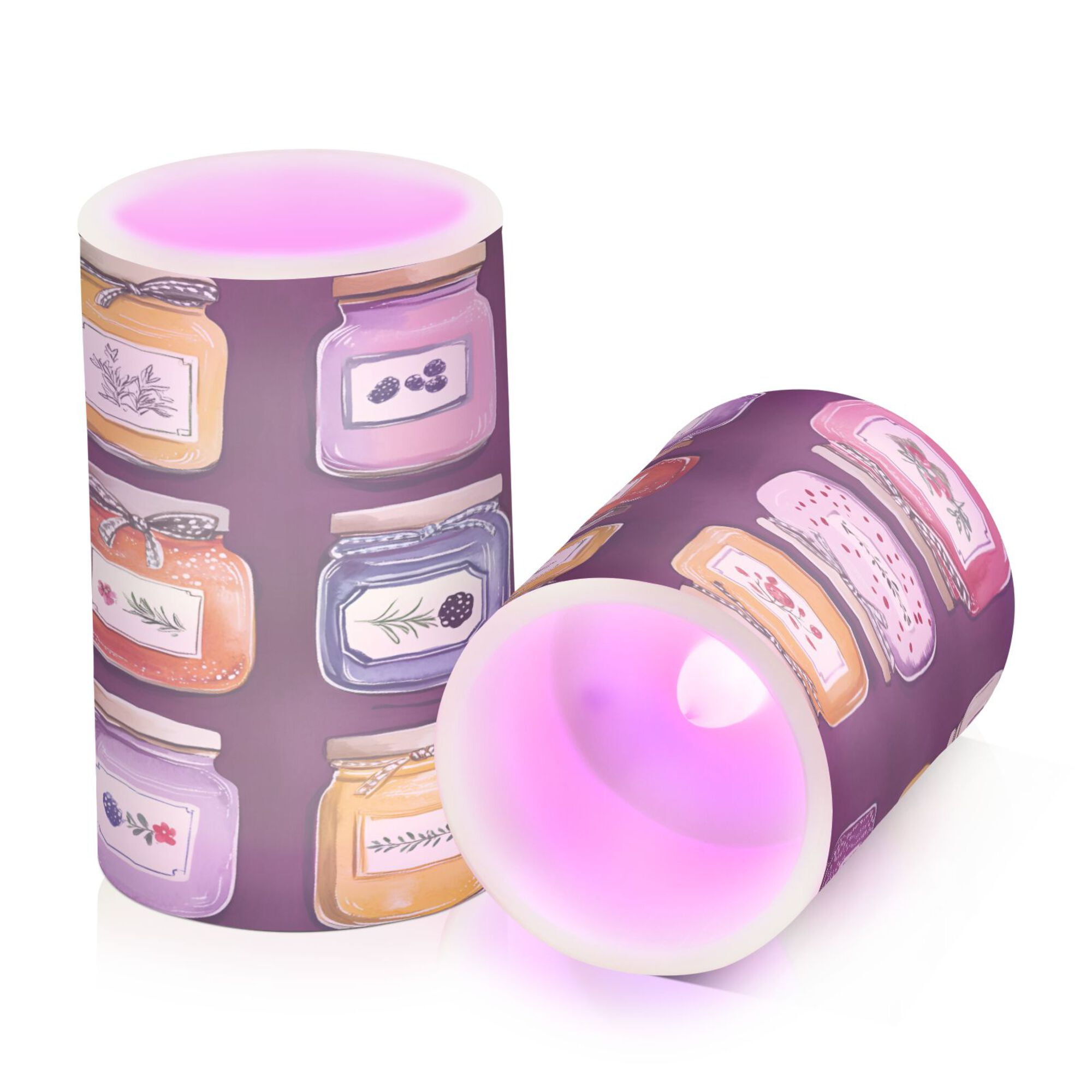 Yayeee Flameless Candles with Remote Flickering Battery Operated Multi Color Changing, Purple Jam