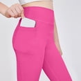 thumbnail image 5 of Xyant Girls Athletic Leggings Kids Workout High Waisted Stretchy Running Yoga Pants with Pockets (Pink,8-9 Years), 5 of 7
