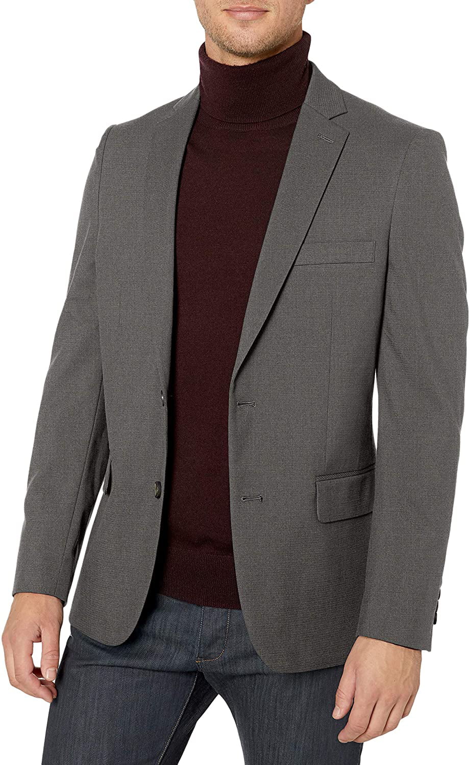 Haggar Men's J.m Premium Check Slim Fit Suit Separate Coat, Charcoal ...