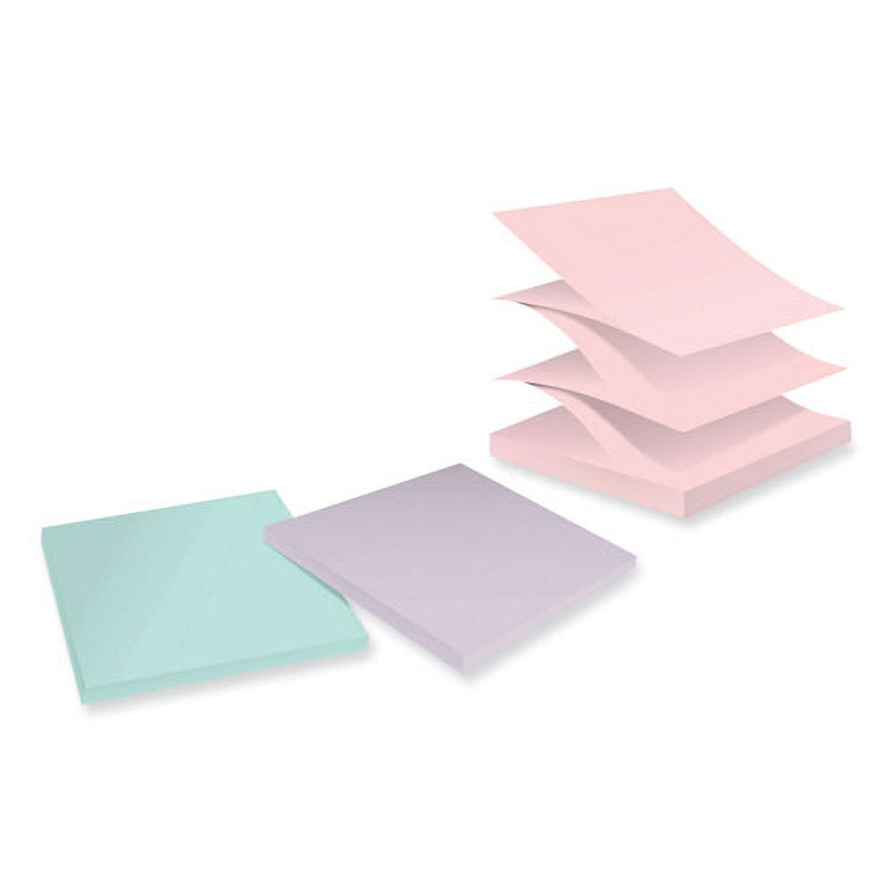 100% recycled paper super sticky notes, 3" x 3", wanderlust pastels, 70 sheets/pad, 6 pads/pack | Bundle of 2 Packs