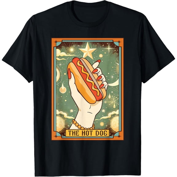 Tarot Card Hot Dog Bun Lover Foodie Food Lover The Hot Dog Vintage T-shirt