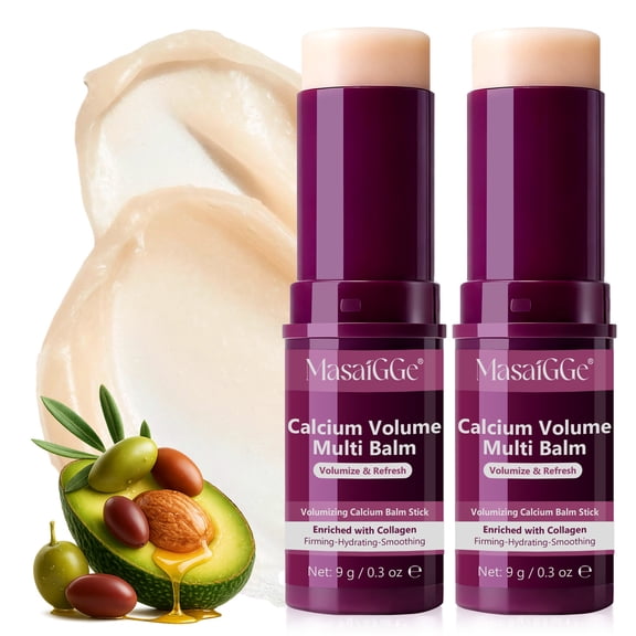 MasaiGGe Calcium Multi Balm Stick for Face, 2-Pack Calcium Volum Balm Firming Cream, Collagen Moisturizing Stick for Wrinkle