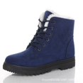thumbnail image 1 of Botas de nieve para mujer, tacón plano, estilo coreano, botas Martin, botas cortas de algodón para invierno, zapatos de algodón para mujer, talla grande, 1 of 5