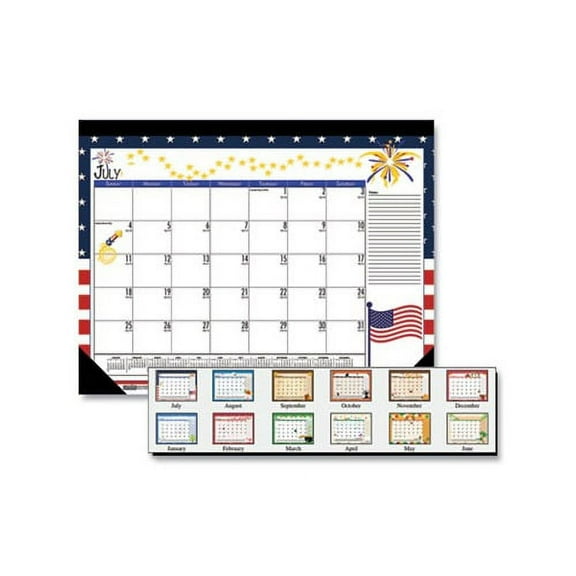 100% Recycled Seasonal Academic Desk Pad Calendar 22 x 17, 2021-2022