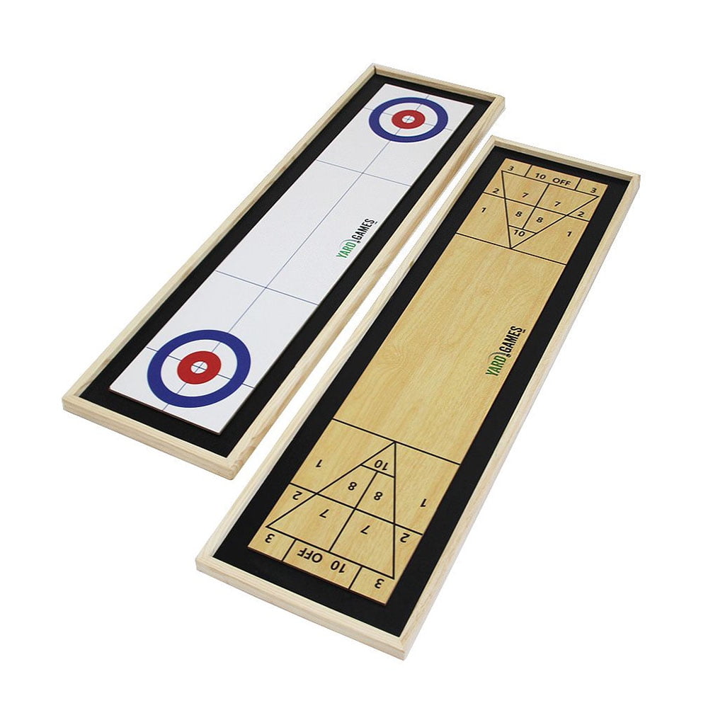Gosports Shuffleboard And Curling 2 In 1 Board Game And Mini Tabletop Bocce Gam 