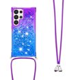 thumbnail image 3 of Funda para Samsung Galaxy S24 Ultra 5G Brillantina Líquida Divertida Reluciente y con Cristales en Movimiento Cuerpo Cruzado con Cordón Ajustable, 3 of 5