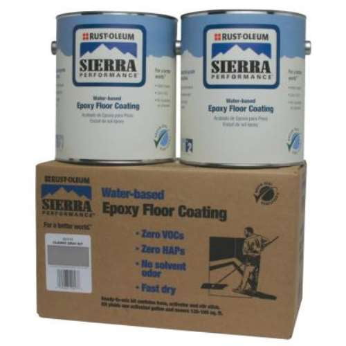 Rust-Oleum 1 gal Floor Coating Kit, Gloss Finish, Gray, Water Base 251212