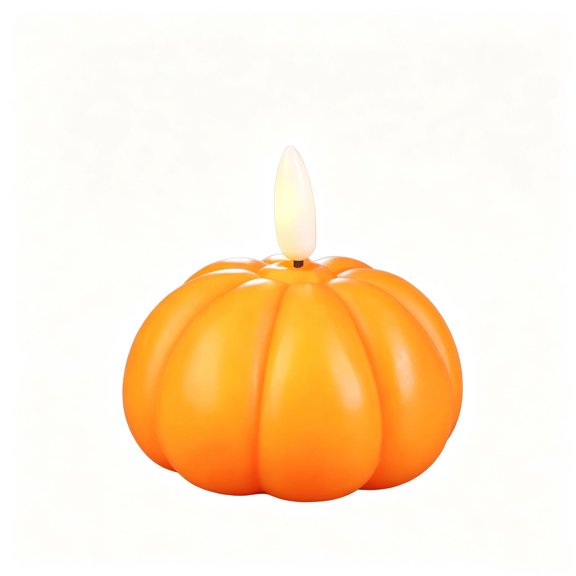 Flameless Pumpkin Candles, Warm Pumpkin LED Candle Lights for Fall Halloween Thanksgiving Table Shelf Mantel Decor