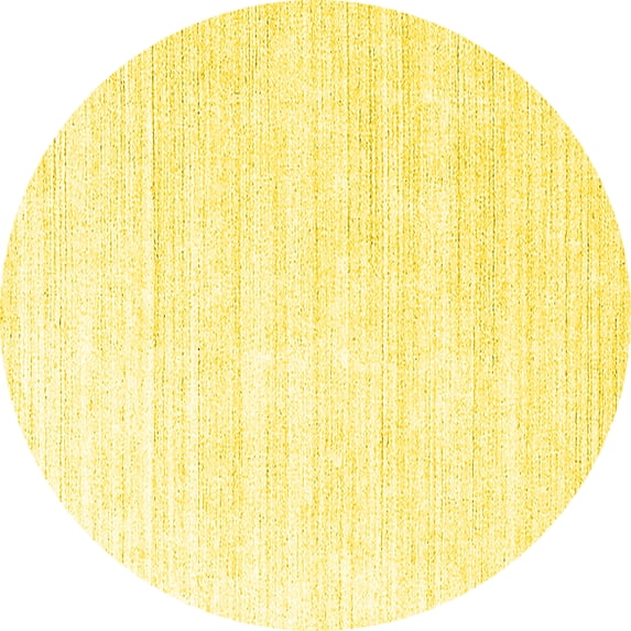 Ahgly Company Indoor Round Solid Yellow Modern Area Rugs, 8' Round