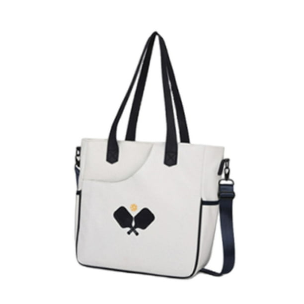 Bolsa de mano para Pickleball, bolsa para raqueta de tenis para hombres y mujeres, impermeable, práctica, ligera, para deporte. Blanco