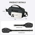 thumbnail image 5 of Crossbody Fanny Pack for Men,Waterproof Waist Bag with 3 Zipper Pockets & Handle,Anti Theft Chest Bag for Travel Walking Runing Hiking Use,Black, 5 of 7