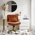thumbnail image 2 of Adjustable Modern Swivel Velvet Desk Task Chair for Makeup Vanity Camel, 2 of 8
