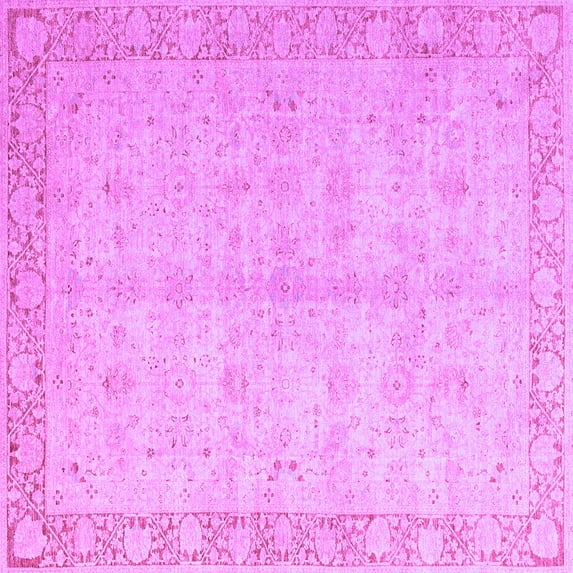 Ahgly Company Indoor Square Oriental Purple Modern Area Rugs, 8' Square