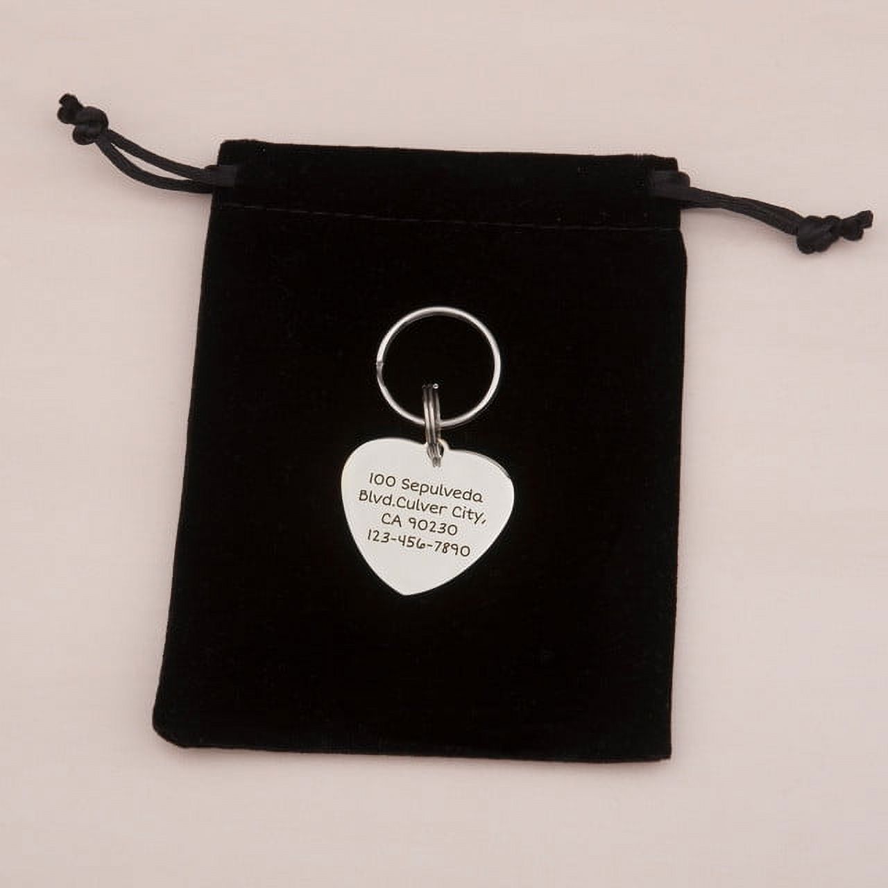 Anavia Stainless Steel Double Sided Heart Name and State Icon Engraved Dog & Cat ID Tag, Multi-color, M