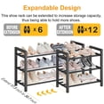 thumbnail image 3 of Organizador metálico expandible de 3 niveles Detsuk para zapatos, negro, 3 of 7
