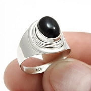 Black Onyx Gemstone Solid 925 Sterling Silver Cocktail Ring Jewelry Size 7
