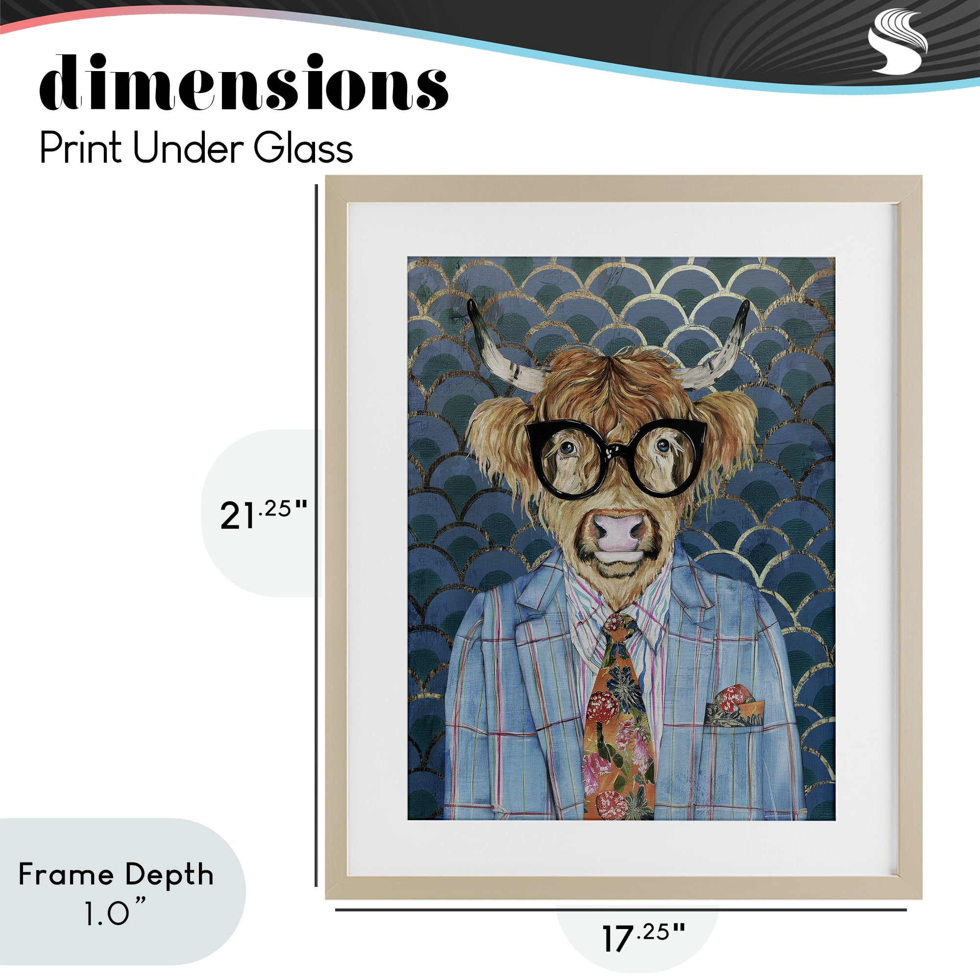 Stupell Industries Cool Highlander Portrait Birch Framed Print Under Glass, design by Svetlana Aleynikova