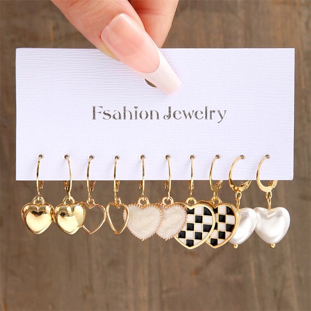 Conjunto de pendientes coloridos a la moda para mujeres y niñas, aretes colgantes circulares de Metal de Color dorado y perla de resina verde, nueva moda 2022 Dengxun unisex