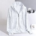 thumbnail image 5 of Women's Sun Protection Jacket Hooded Cooling Shirt Athletic Jacket (White XXXXXL), 5 of 5