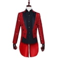 thumbnail image 5 of Esmoquin de lentejuelas para mago, traje de hombre para espectáculos escénicos, abrigo, presentador de bar, director de coro Bel Canto, 5 of 5