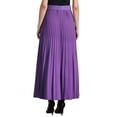 thumbnail image 3 of INSPIRE CHIC Women's Pleated Skirt Elastic High Waist Belted Flowy A-Line Maxi Skirt S Purple, 3 of 6