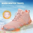 thumbnail image 2 of Yunkctuk Hiking Winter Footwear Barefoot Shoes Womens Mens,Snow Boots,Waterproof Wide Toe Box Barefoot Shoes,Warm Fur Lined Ankle Booties Hiking Trekking Trail Climbing Shoes Lace Up Anti-Slip Shoes, 2 of 7