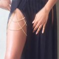thumbnail image 3 of Bangcool Thigh Chain Rhinestone Multilayer Fashion Elastic Leg Jewelry Leg Chain for Lady, 3 of 6