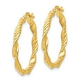 thumbnail image 2 of FB Jewels Leslie's 14K Yellow Gold Polished and Textured Twisted Hoop Earrings, 2 of 3