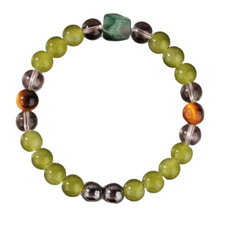 Zhuge Handmade 8mm Natural Gemstone Stretch Bracelet, Unisex Crystal Design for Meditation, Yoga, Spiritual Healing & Positive Vibes, Green