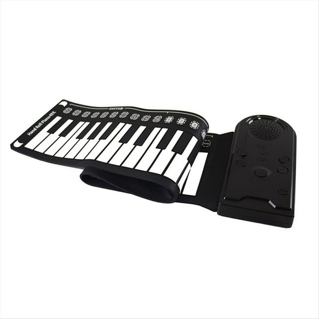 Piano Enrollado A Mano de 49 Teclas con Altavoz Piano Portátil Plegable para Niños Instrumento de Enseñanza de Piano para Principiantes Negro